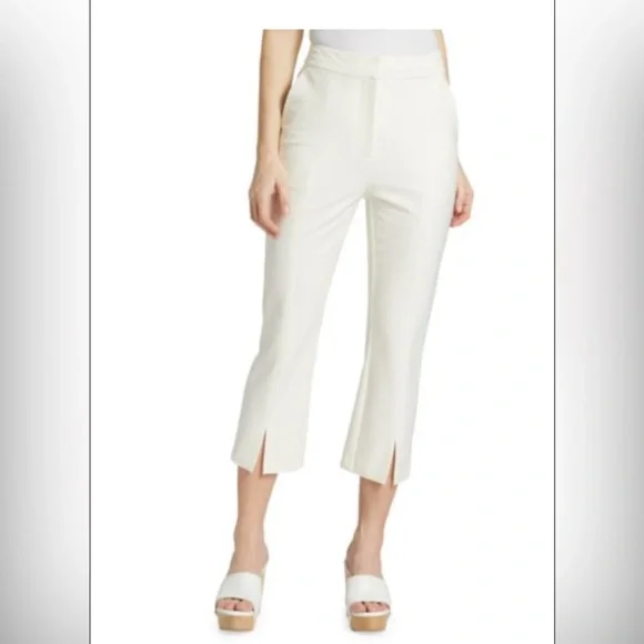 Derek Lam 10 Crosby Bianca Split Ankle Crop Pants Off White Size6 - Picture 2 of 15